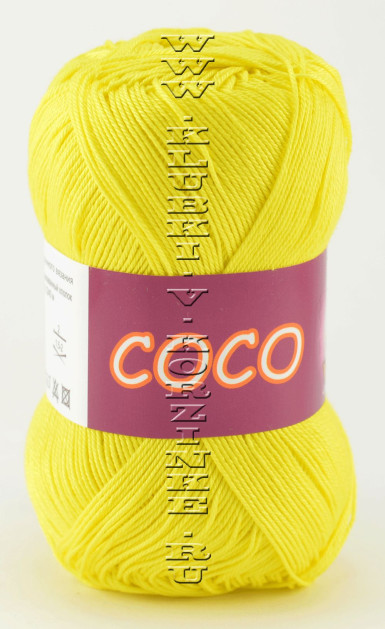 Пряжа VITA cotton &quot;COCO&quot; - (4320 - Ярко-желтый)