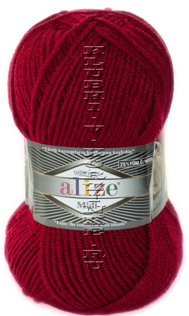 Пряжа Superlana Midi Alize - (390 - Вишня)