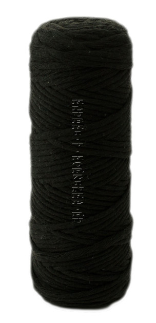 Шпагат крученый хлопковый 4 мм 100 м - (2064К - Чёрный)