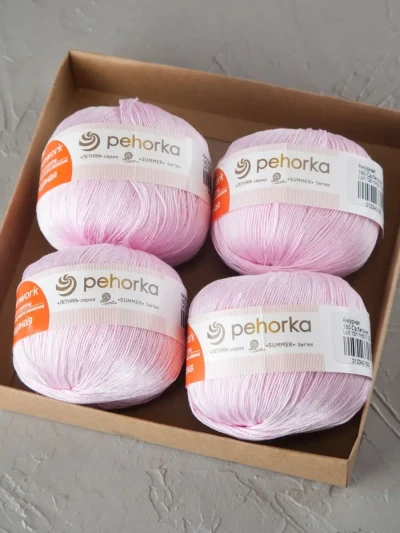 Пряжа Пехорка «Ажурная» - (180 - Св.бегония)
