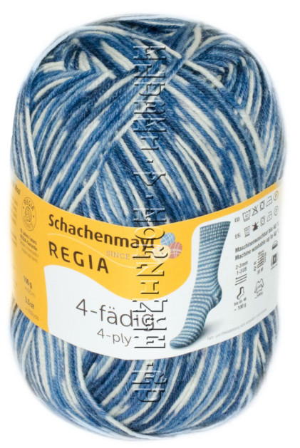 Пряжа Regia Schachenmayr 4 - fadig / 4 нитки - (04495 - Тёмно - синий, молочный, синий)