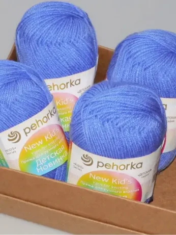 Пряжа Пехорка «Детская новинка» - (15 - Темно-голубой)