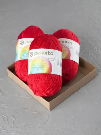 Пряжа Пехорка «Детский хлопок» - (06 - Красный)