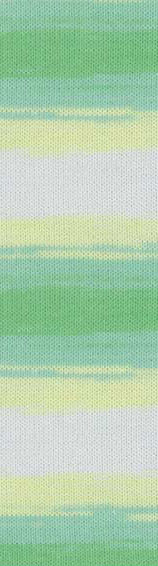 Пряжа BELLA BATIK Alize - (2131 - Белый, желтый, салатовый)