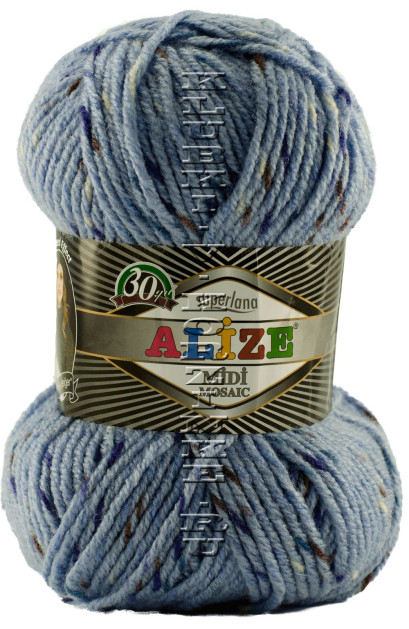 Пряжа Superlana Midi Mosaic Alize - (5024 - Голубой)