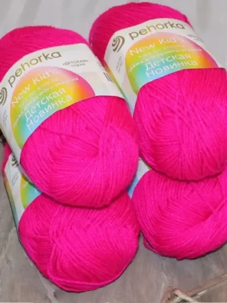 Пряжа Пехорка «Детская новинка» - (84 - Малиновый мусс)