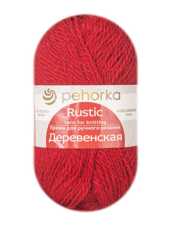 Пряжа Пехорка «Деревенская» - (88 - Красный мак)