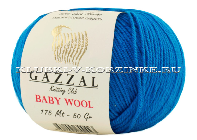 Пряжа GAZZAL (Газзал) &quot;BABY WOOL&quot; - (822 - Темно-бирюзовый)