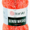 Пряжа YarnArt Denim Washed - (913 - Алая роза, белый)