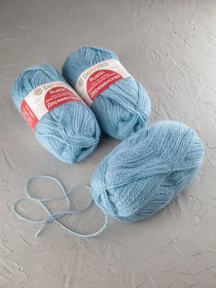 Пряжа Пехорка «Деревенская» - (177 - Голубое небо)