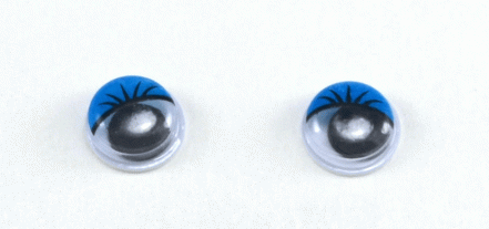 Глаза круглые с ресничками d 8 мм (MER-8 - синие)