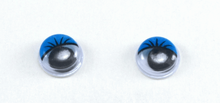 Глаза круглые с ресничками d 8 мм (MER-8 - синие)