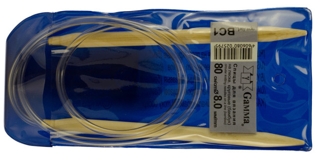 Спицы круговые бамбуковые №8, 80 см Gamma