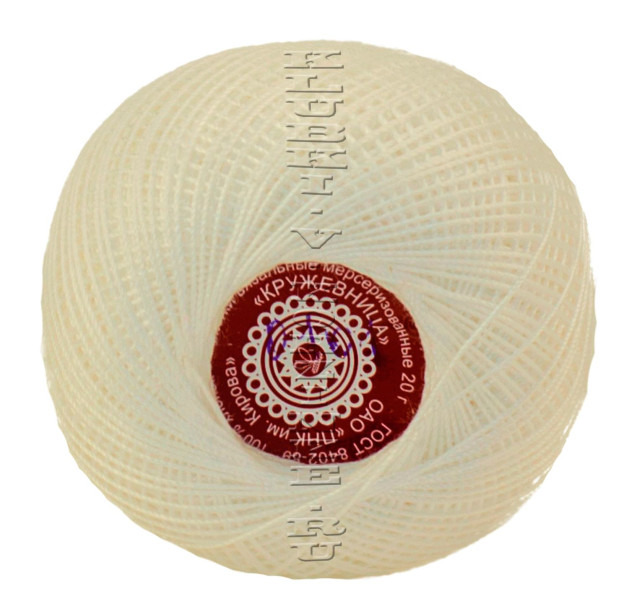  Пряжа ПНК им.С.М.Кирова «Кружевница»  - (0101 - Белый)