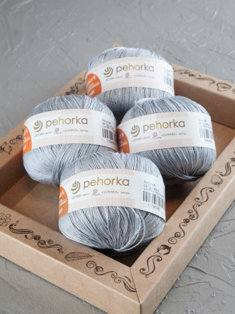 Пряжа Пехорка «Ажурная» - (08 - Светло-серый)